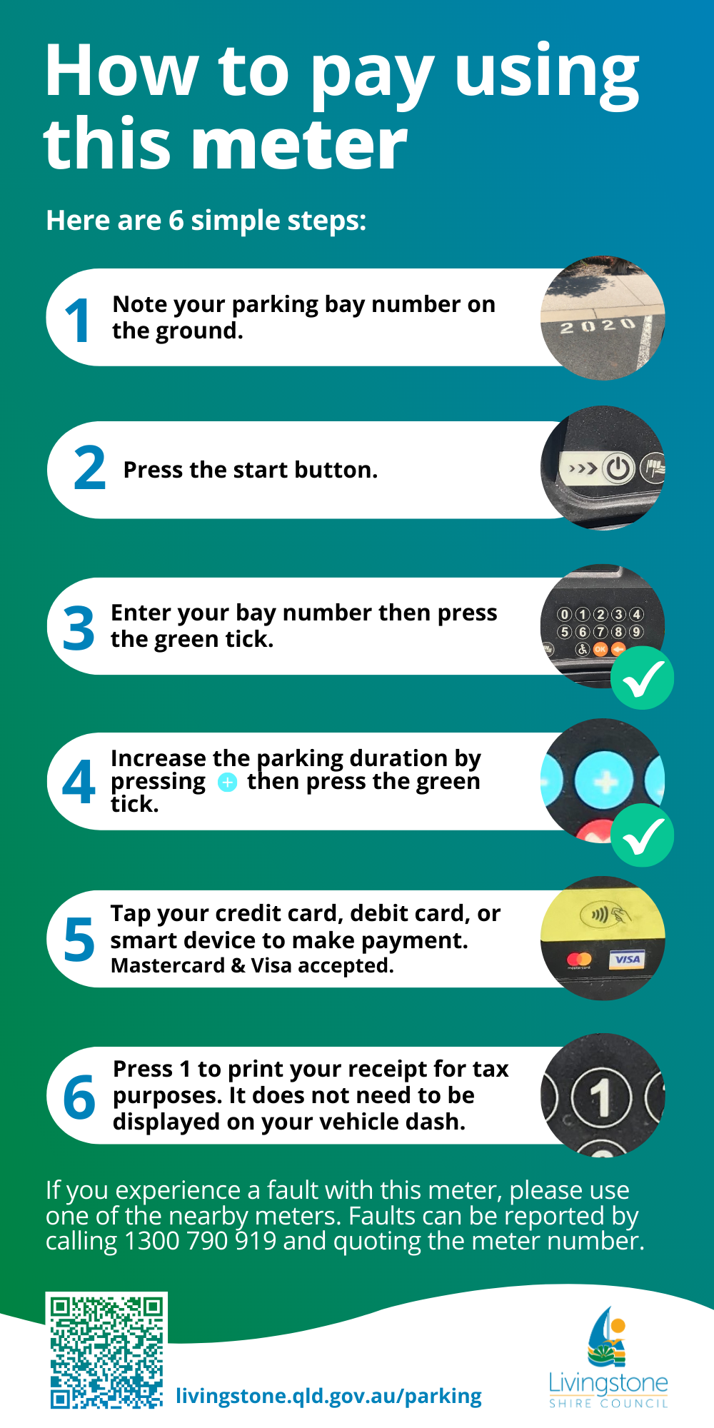 how to pay using the parking meter yeppoon lagoon