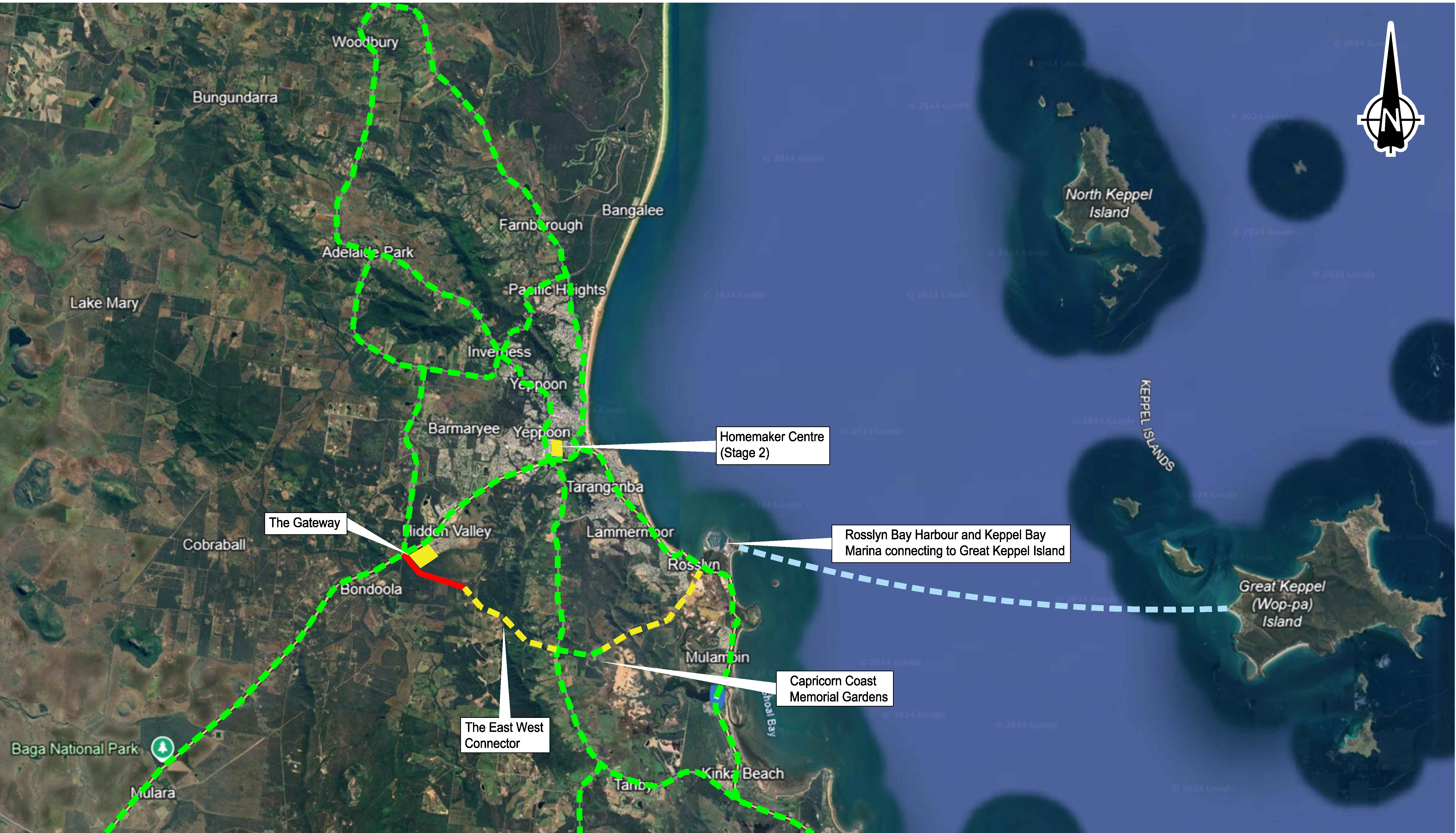 East west connector map