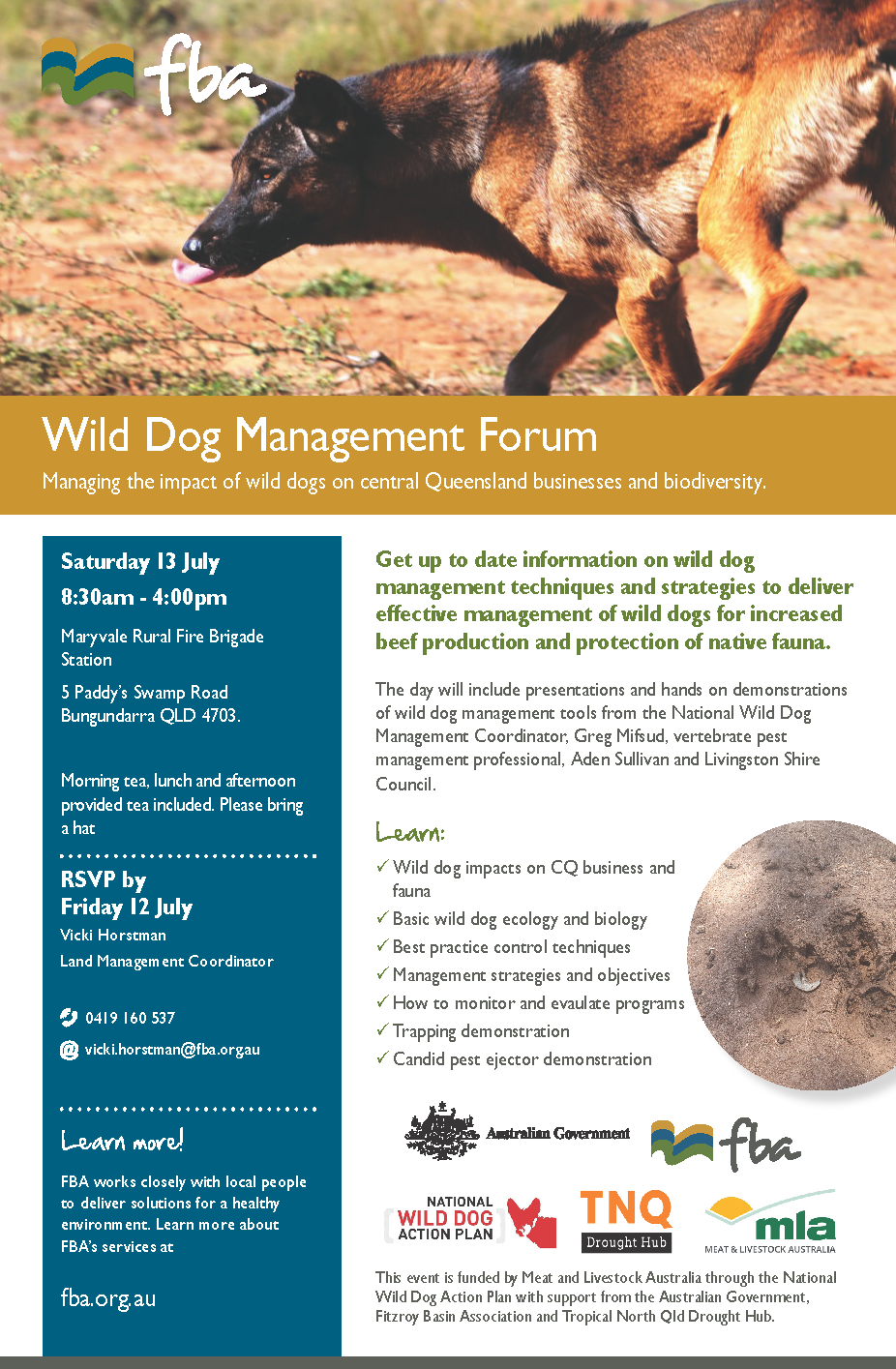 Wild dog management forum bungandarra